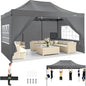 10x15 Pop up Canopy Tent Heavy Duty Gazebo with 4 Sidewalls,UPF 50+ All Weather Waterproof Commercial Outdoor Wedding Party Tent