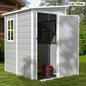 5x4 FT Plastic Outdoor Storage shed With Floor, Resin Storage shed &Lockable & Window Door For Patio Furniture