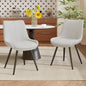 Upholstered Dining Chairs Set of 2 Modern Faux Leather Dining Room Chairs with Thick Cushion and Metal Legs