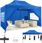 10x15 Pop up Canopy Tent Heavy Duty Gazebo with 4 Sidewalls,UPF 50+ All Weather Waterproof Commercial Outdoor Wedding Party Tent