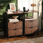 Nightstands Set of 2 with Fabric Drawers, Fluted Nightstands with Charging Station,