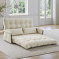Corduroy Convertible Sofa Bed Foldable Single Couch with Pillows Adjustable Backrest for Small Apartment Bedroom
