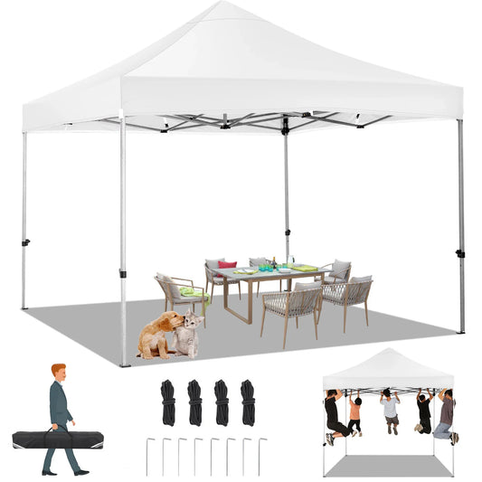 10x10 FT Pop up Canopy Heavy Duty Without Sidewalls, Easy Set-up Commercial Outdoor Party, 100% Waterproof Wedding Canopy Gazebo