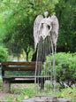 26 Inch Tall Antiqued Metal Garden Angel Statue with Star Wand, Indoor Outdoor Yard Art Decor Lawn Patio Decorations