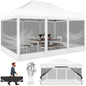 10x15 FT Heavy Duty Pop Up Canopy with 4 Sidewalls, Commercial Gazebo Party Tent with Mosquito Netting Wall Easy Set Up Outdoor