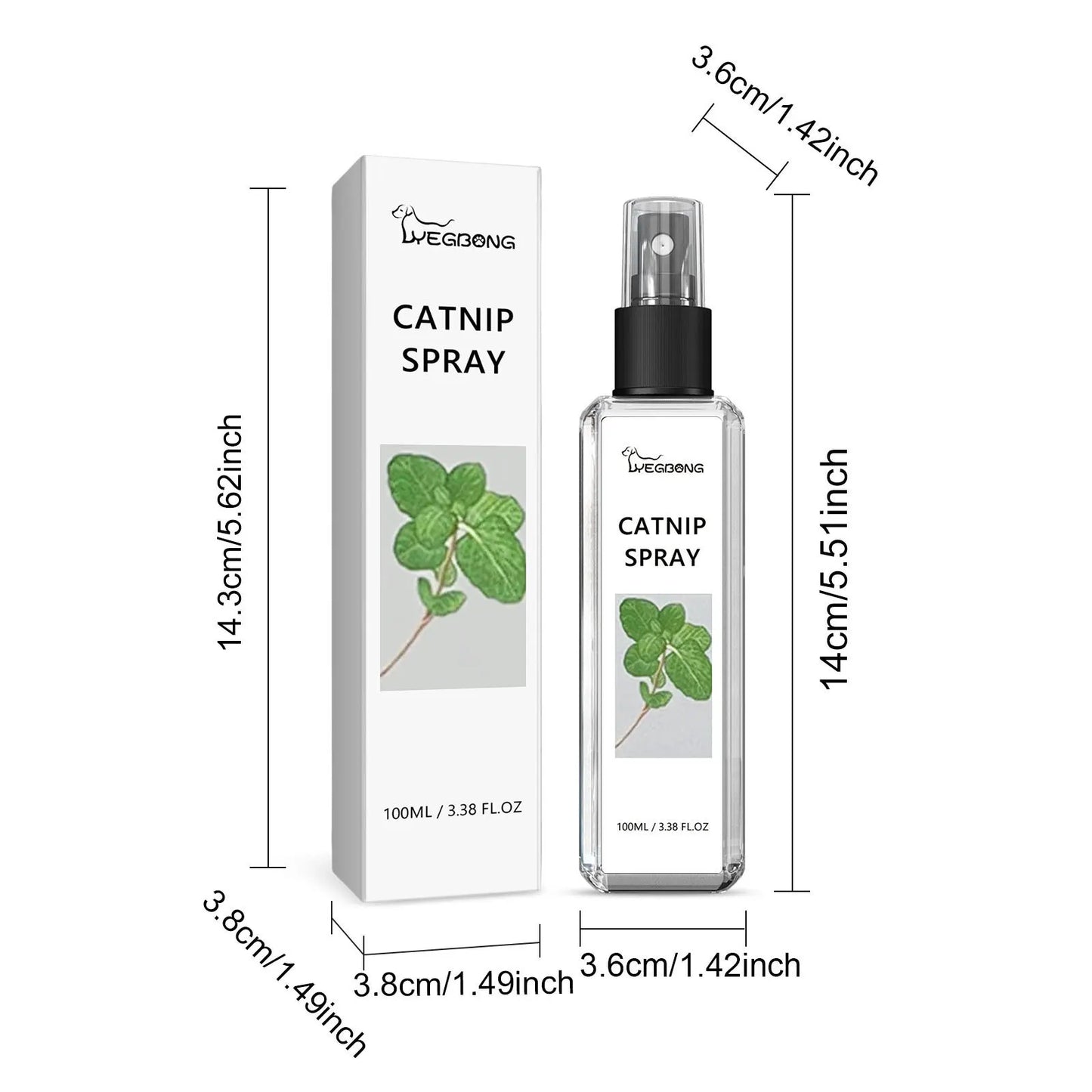 Yegbong 100ml Cat Catnip Spray Relieve Stress Long Lasting Anti Anxiety Health Care Soothe Mood Enhance Vitality Pet Calm Spray
