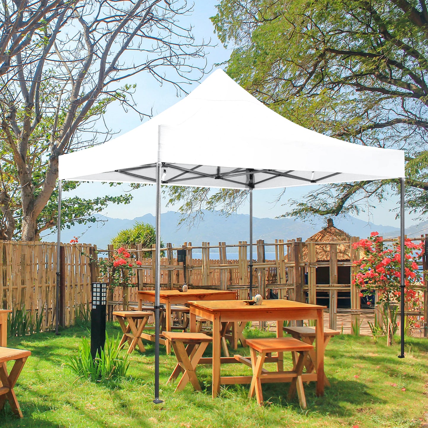 10x10 FT Pop up Canopy Heavy Duty Without Sidewalls, Easy Set-up Commercial Outdoor Party, 100% Waterproof Wedding Canopy Gazebo