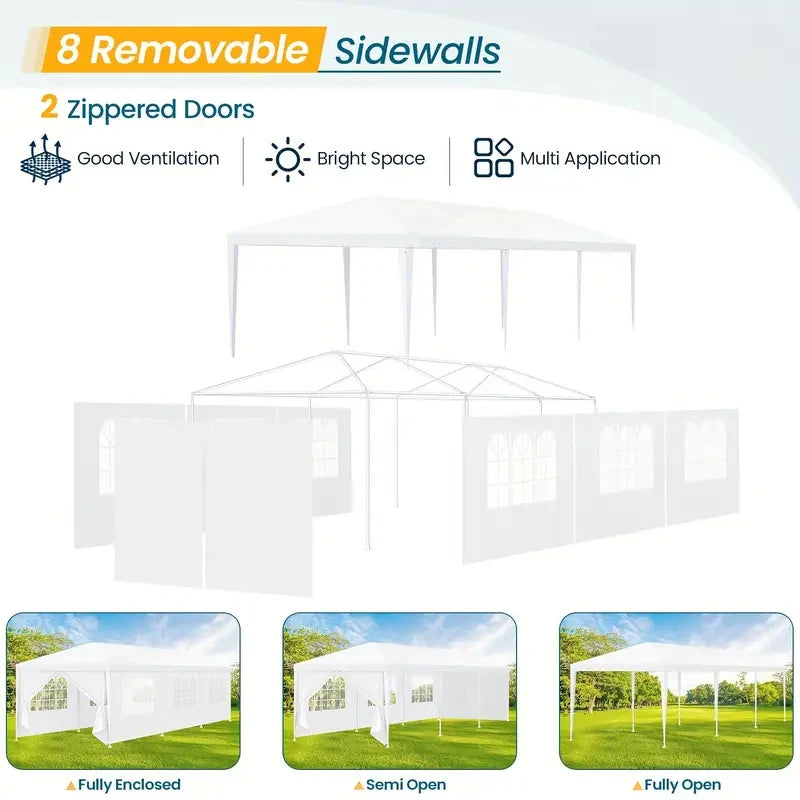 10x20/10x30 Party Tent Outdoor Canopy Tent with Removable Sidewalls, Waterproof Party Tents for Parties,Wedding Events,BBQ
