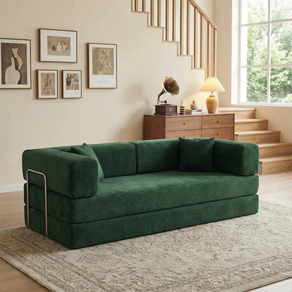 Futon Sofa Bed light or dark gray Convertible Couch 4-in-1 Folding Corduroy Boneless Sleeper Loveseat for Living Room