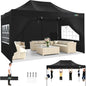 10x15 Pop up Canopy Tent Heavy Duty Gazebo with 4 Sidewalls,UPF 50+ All Weather Waterproof Commercial Outdoor Wedding Party Tent