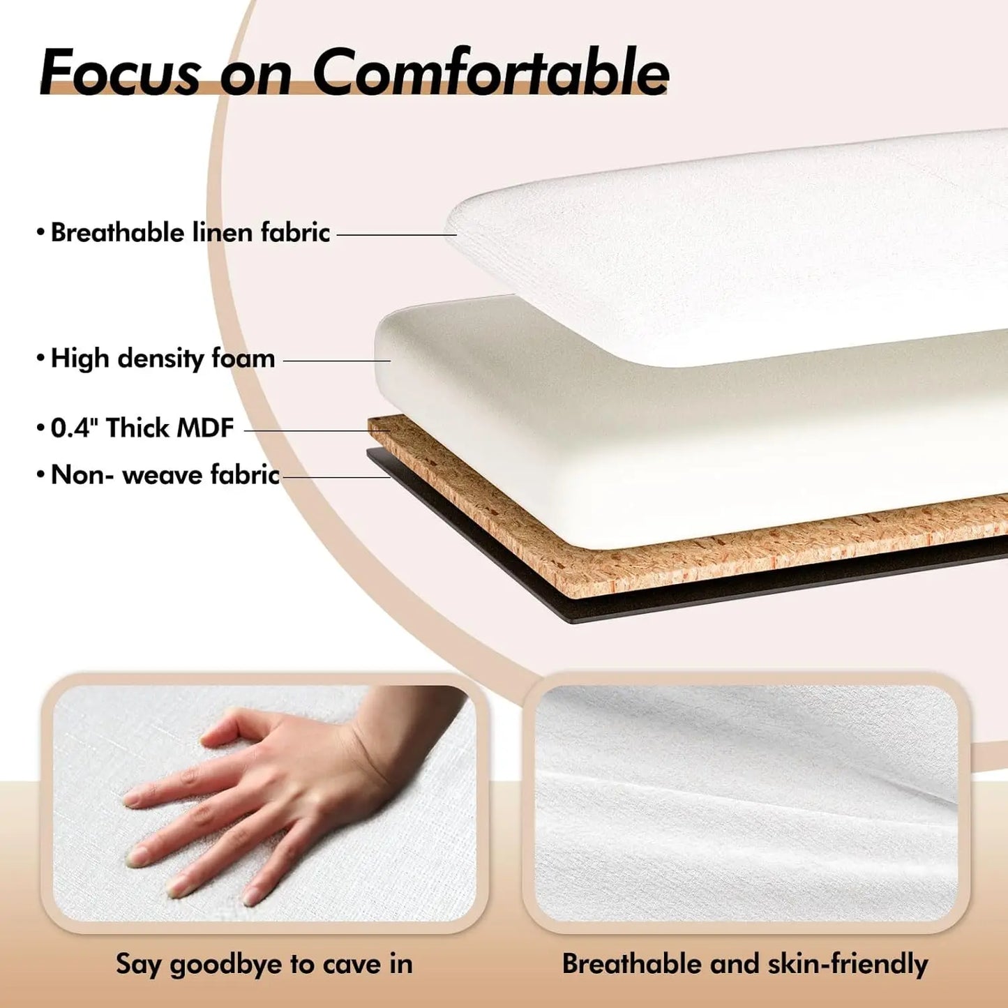 53in Storage Ottoman Bench with Safety Hinge and Nailhead Trim, End of Bed Storage Bench for Bedroom, Living Room,