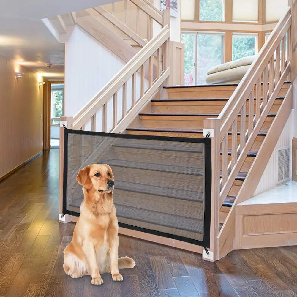 Dog Gate Ingenious Mesh Dog Fence For Indoor and Outdoor Safe Pet Dog gate Safety Enclosure