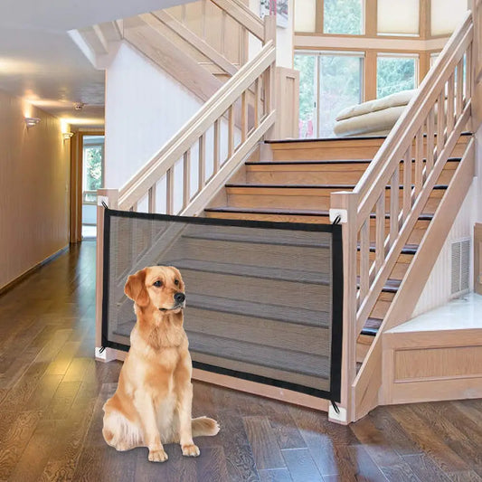 Dog Gate Ingenious Mesh Dog Fence For Indoor and Outdoor Safe Pet Dog gate Safety Enclosure