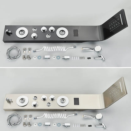 LED Light Bathroom Shower Panel Intelligent LCD Shower Column System with 6 Modes Rain Waterfall Massage Jet Bath Mixer Tap
