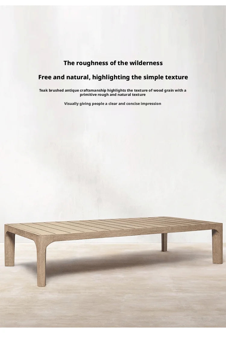 Outdoor furniture sofas tables chairs distressed style Waterproof fabric rattan and solid wood villa and hotel sample customized