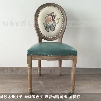 European Retro Dining Chairs Restaurant Old Solid Wood Stool Furniture Diffuse Cafe Hotel New Chinese Designer Fashion Chair