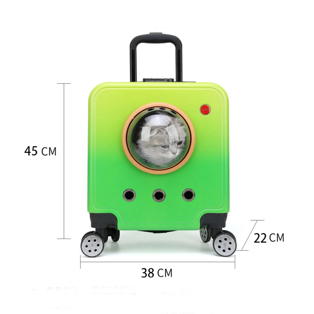 Pet Outdoor Portable Suitcase Cat Bag Dog Airline Approved Transport Carrier Space Bag Large Capacity Travel Trolley Case