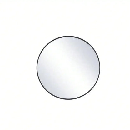 Round Aluminum Alloy Framed Wall Mirror with Simple Metal Frame, Entryway, Bedroom Vanity, Living Room, Hallway Decor
