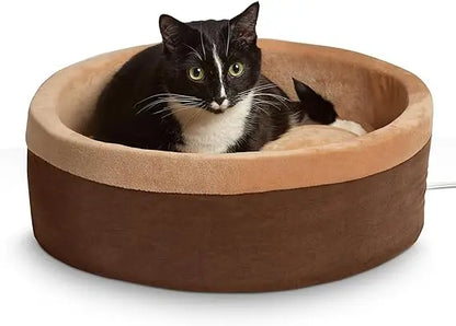 Thermo-Pet Bed Heated Pet Beds for Large Indoor Cats & Dogs, Calming Warming Pillow Pet Bed, Machine Washable