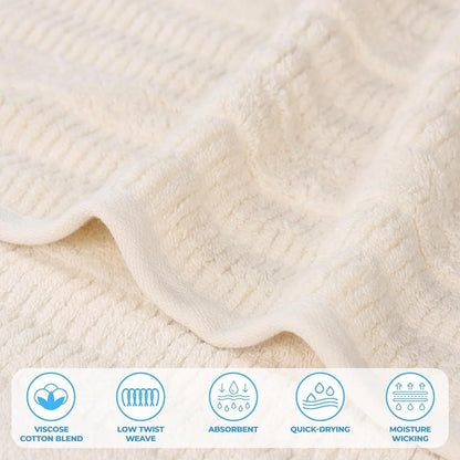 Medium Weight Cotton Blend Towels Quick Dry Ultra-Soft Bath Hand Face Towels Spa Essentials Eco-Friendly Absorbent Towels