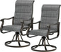 Patio Swivel Chairs Set of 2, Outdoor Dining Chairs High Back with Padded All Weather Breathable Textilene, Metal Rockin