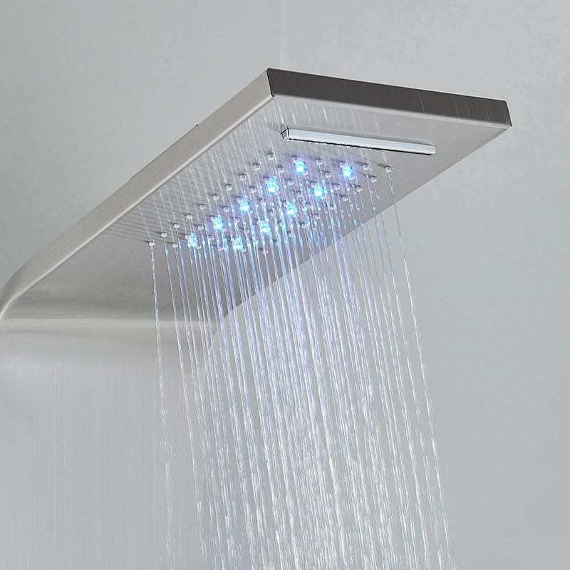 Bathroom Shower Panel LED Rainfall/Waterfall Shower Head