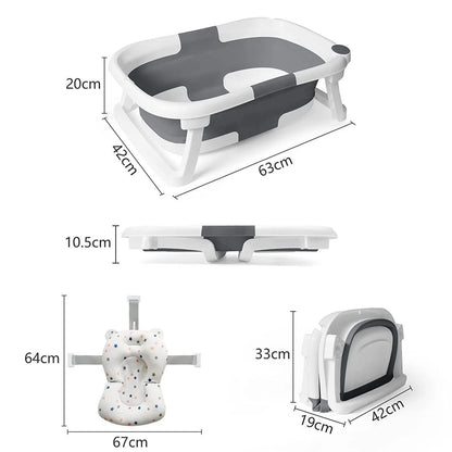 Eco-friendly Baby Bath with Temperature Indicator,Foldable Baby Bathtub for Newborn Baby