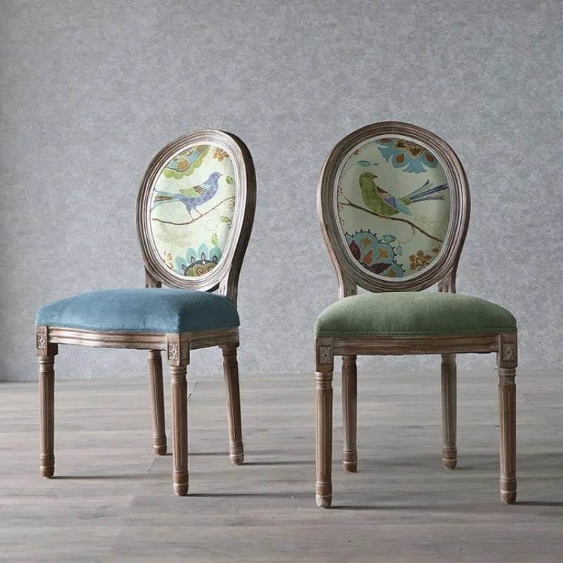 European Retro Dining Chairs Restaurant Old Solid Wood Stool Furniture Diffuse Cafe Hotel New Chinese Designer Fashion Chair