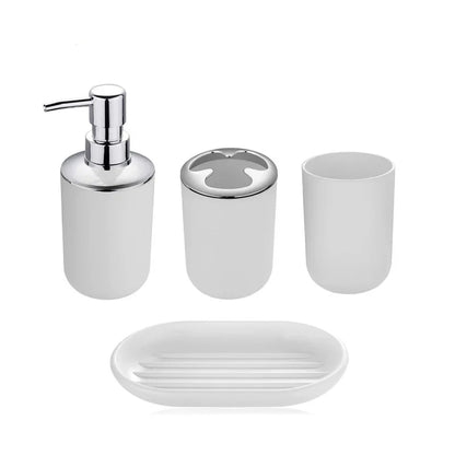 Luxury Bathroom Set Multipurpose Soap Dispenser Toothbrush Holder Toilet Brush Trash Can Soap Dish Home Bathroom Set 4/6pcs Pack