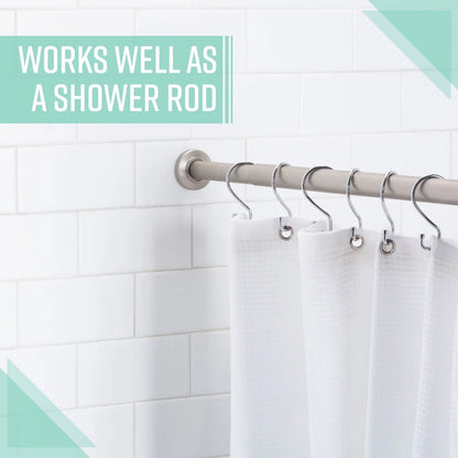 Adjustable Steel Curtain Tension Rod No Tools Installation Easy Extendable Shower Curtain Rod Secure Hold