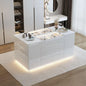 Armoire Island Wardrobe Closet Island with 16 Drawers & Glass Tabletop with Jewelry Organizer