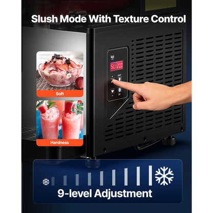 6L/1.6Gal Slushie Machine Commercial Slushy Maker Frozen Drink Maker w/ Self-Cleaning for Restaurants Bars for Slushie