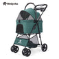 Luxury Detachable Pet Stroller Light Cup Holder Design Four-wheeled Universal Wheel Dog Cart Outdoor Travel Carrying Bag