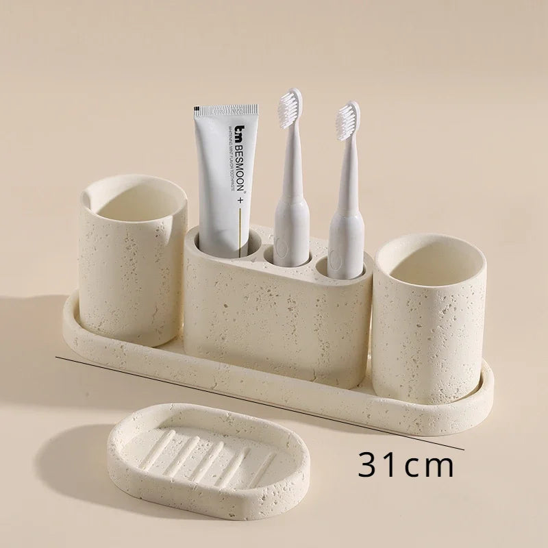 Bathroom Lotion Bottle Toothbrush Holder Tray Toiletry European Home Bathroom Products Hotel Electric Toothbrush Shelf