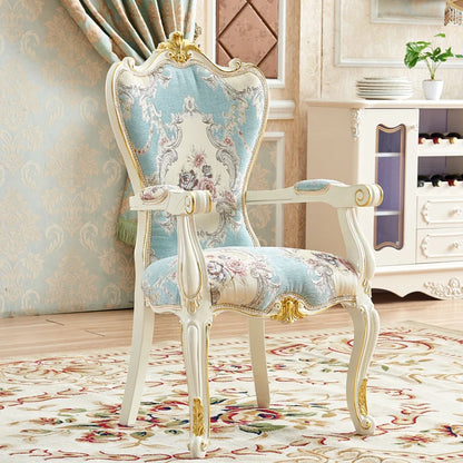 European Solid Wood Dining Chair Princess Lazy Throne Luxury Lounge Chair Fashion Butterfly Ergonomic Muebles Entrance Furniture