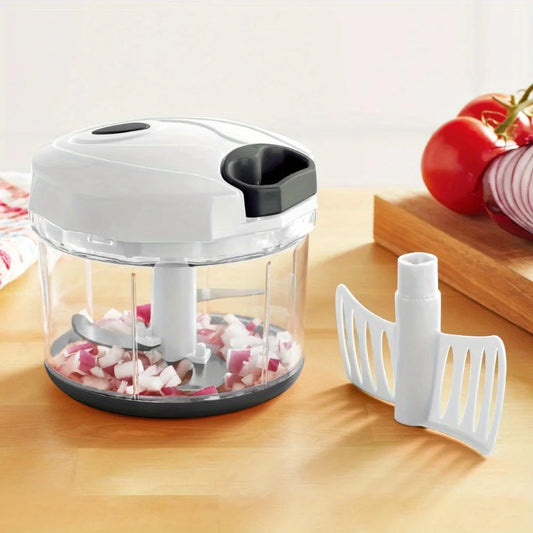 Multi-function 1QT Quick Pull Crusher, Stainless Steel Blade for Cutting Food