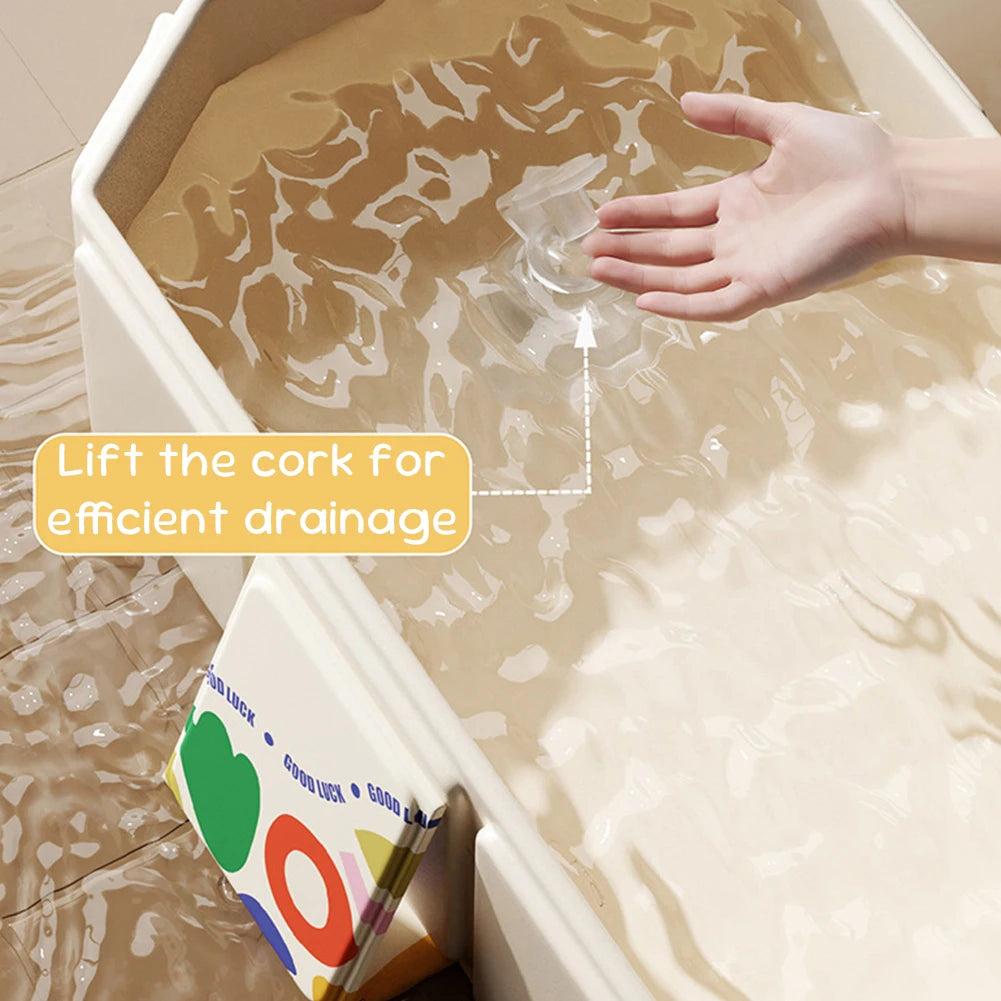 Baby Bathtub for Infants To Toddlers Collapsible Baby Bath Tub with Drain Outlet  Basin75x45x25