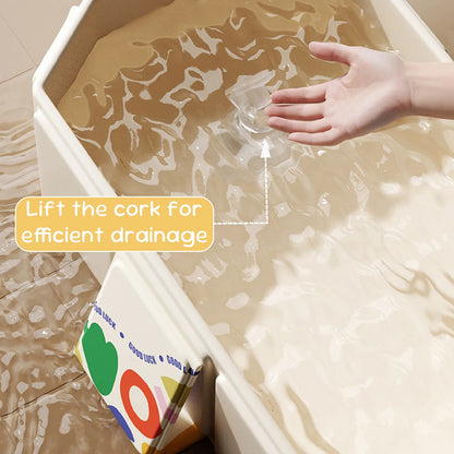 Baby Bathtub for Infants To Toddlers Collapsible Baby Bath Tub with Drain Outlet  Basin75x45x25