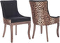 Modern Dining Chairs Set of 2 - High Back Upholstered Fabric Chairs with Solid Wood Legs for Dining Room