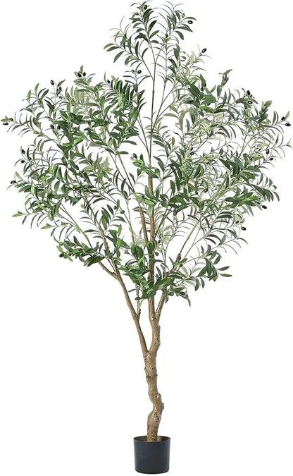 7FT Olive Tree Artificial Plant Decor - Tall Fake Tree for Home Decor Faux Plant Indoor 2000 Leaves