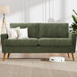 68" Loveseat Sofa Green Corduroy Couch, Mid Century Modern Love Seat Couches for Living Room