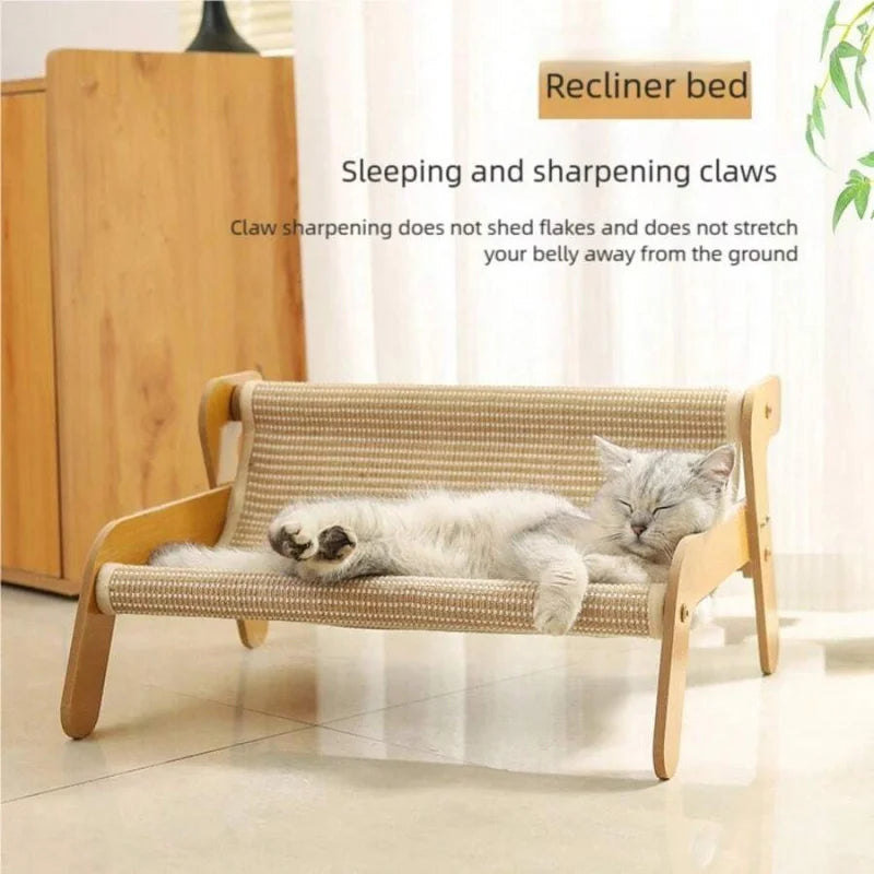 Cat Hammock Sofa - Durable Lint-Free Large Cat Scratching Post | 2-In-1 Rest And Scratch Pet Furniture, Suitable For All Seasons