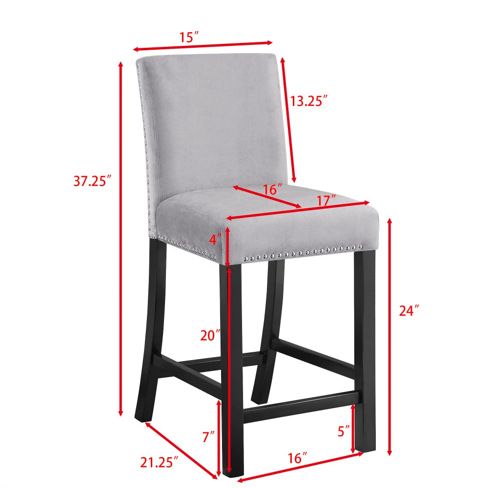 MLG 5 Piece Dining Table and Chair Set,4 Chairs,Square Counter Height Dining Table, Mid-Century Home Table and Chair Set, Uphols