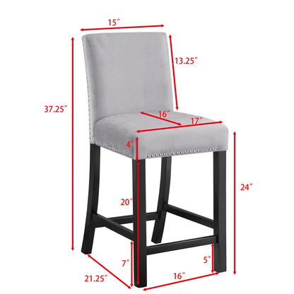 MLG 5 Piece Dining Table and Chair Set,4 Chairs,Square Counter Height Dining Table, Mid-Century Home Table and Chair Set, Uphols