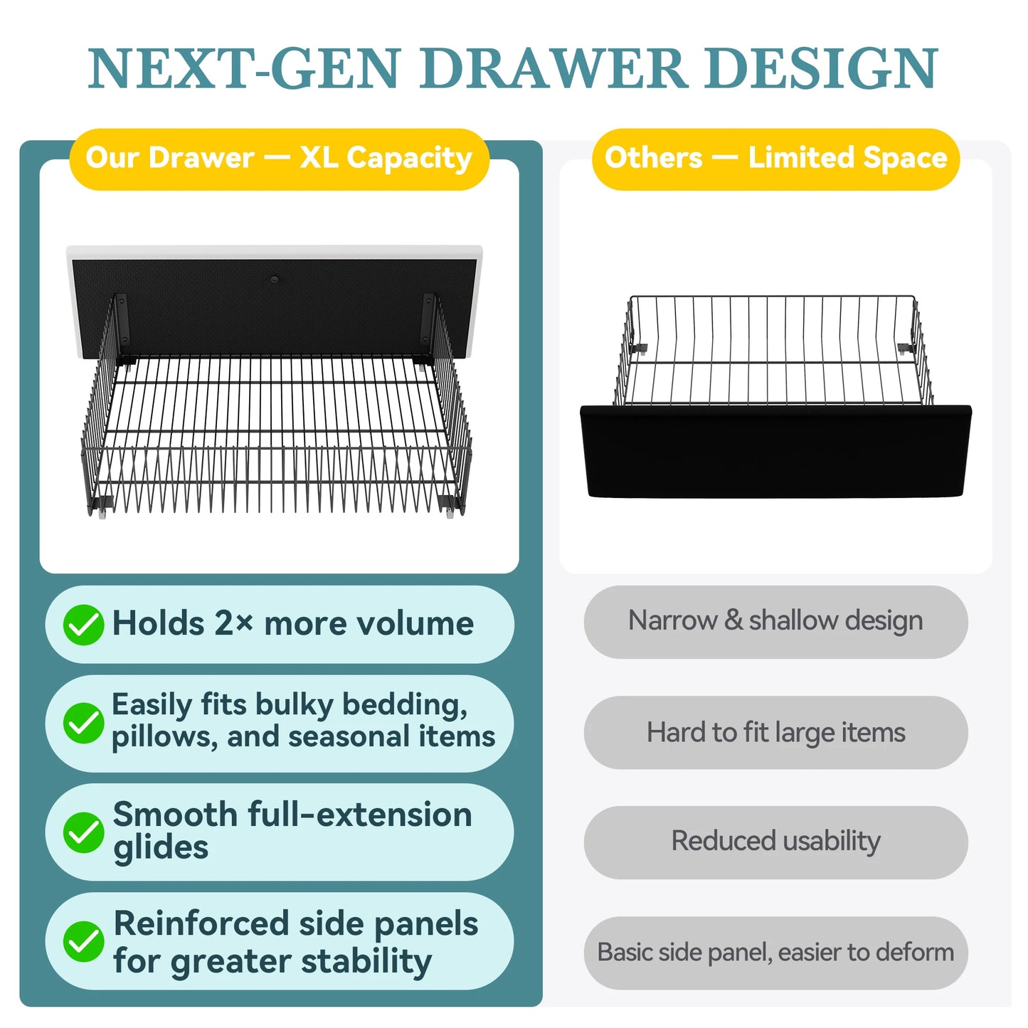 Full/Queen/King Velvet Storage Bed Frame with Adjustable Vertical Channel Headboard,4 Large Drawers, No Box Spring Needed