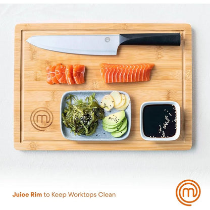 Extra Large Bamboo Cutting Board Double Sided Kitchen Chopping Board With Juice Rim Food Safe Natural Organic Surface