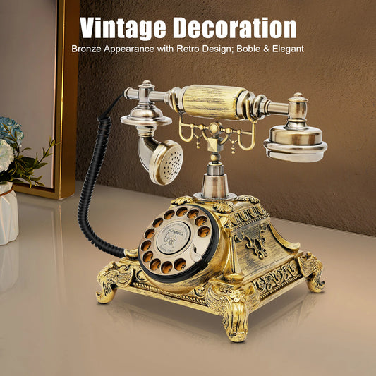 25.5x17.5x20.5cm Vintage Corded Telephone Rotary Dialer Design for Homes, Offices, Cafes, Star Hotels, Art Galleries