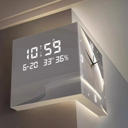 Living Room Corner Wall Mounted Clocks Double Sided Needle Digital Wall Clocks Acrylic Modern Design Clock Luxury Home Decor