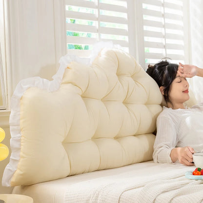 Lace Headboard Soft Cushion Nordic Style Pillow, No Need To Disassemble and Wash Waist Protection Against Tatami Soft Bag