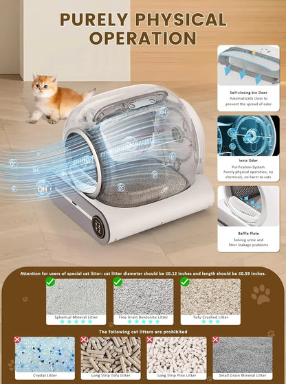 Automatic Self Cleaning Litter Box, Upgraded Robot, Multiple Cats